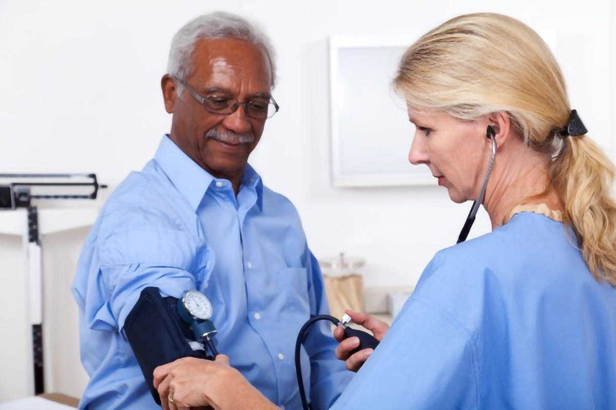 blood pressure being checked